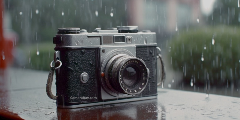 Vintage Camera In The Rain