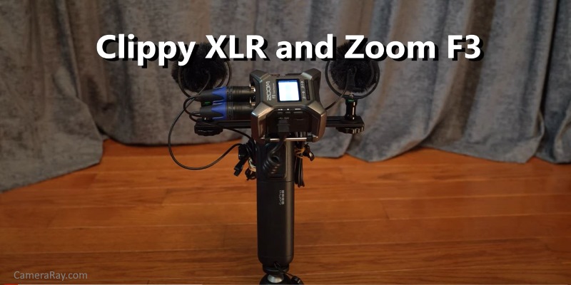 Zoom F3 and Clippy Microphones Small Field Recorder Rig